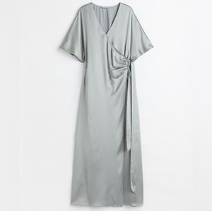 H&M Satin Wrap Midi Dress